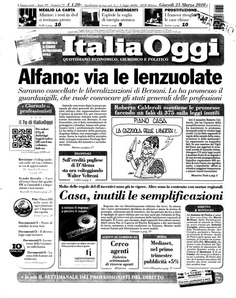 Italia oggi : quotidiano di economia finanza e politica